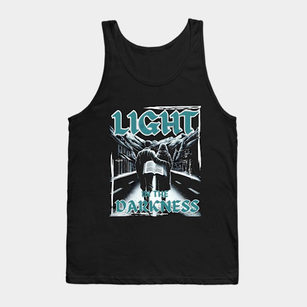 Waymaker Miracle Worker Promise Keeper Light in Darkness Illustration Tank Top by JEA Jennifer Espina Arts